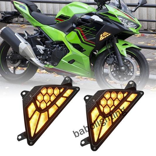 E24 Front LED Turn Signal Light For KAWASAKI NINJA 250/300/400/650/1000 ZX-6R