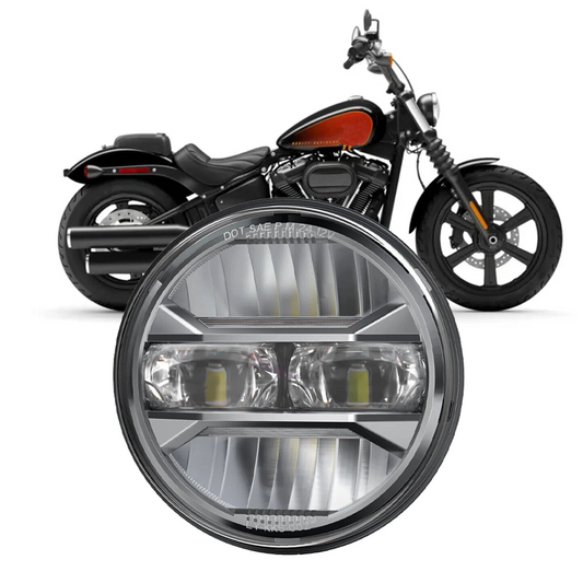 For Harley Super Glide Custom 2005 - 2014 Iron 883 Dyna Stre 5.75" LED Headlight with Angle Eye DRL
