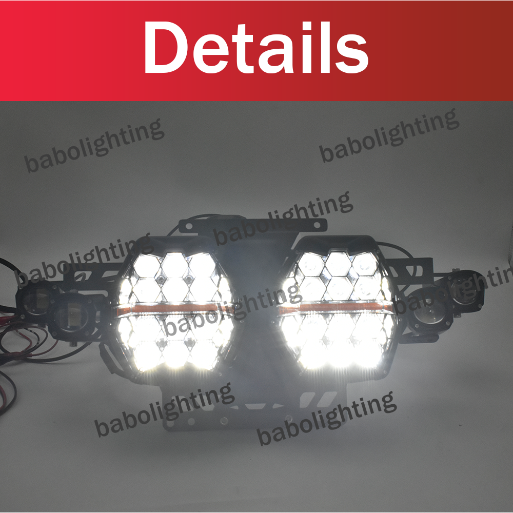 LED Headlight Assembly with Amber DRL High Low Beam Yellow Fog Lights For Harley Road Glide CVO  Standard 2024-2025