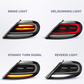 Smoke Car LED Tail Lights w/ Sequential Turn Rear Lamps  For VW Beetle 2013-2019 2PCS
