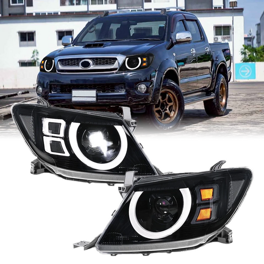 2*LED Headlights Assembly with W/ DRL Turn Signal High Low Beam for Toyota Hilux Vigo 2008-2011