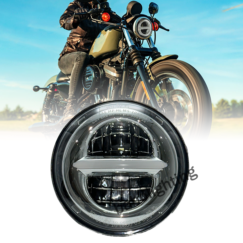 5,75 zoll Led Motorrad runder Hauptscheinwerfer für Harley mit Halo Tagfahrlicht Fernlicht mit Elektronische Zertifizierung