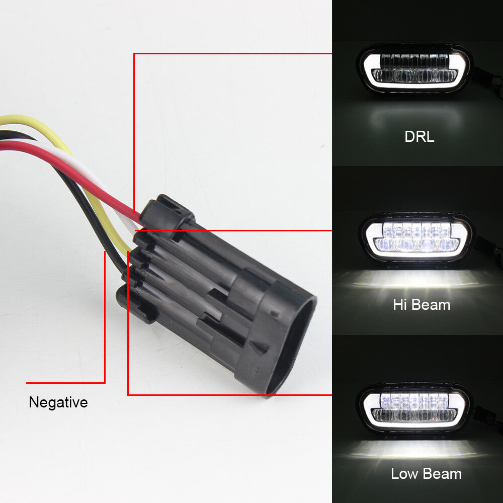 Plug and Play LED Headlight DRL Hi/Lo Beam With Bracket for Harley Fat Bob 2018-2022