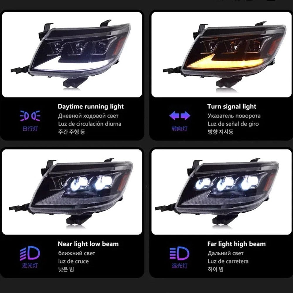 LED Headlights with DRL High Low Beam Turn Signal for Toyota Hilux Vigo 2012 2013 2014