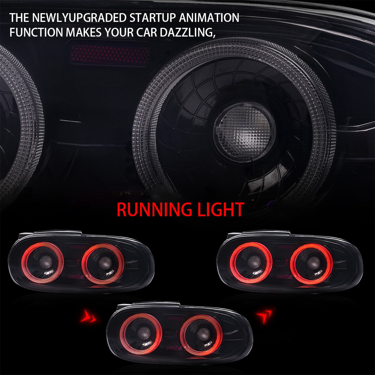 Pair LED Tail Lights LED Rear Lamp w/Starting Animation for Mazda MX5(NA) 1985-1997