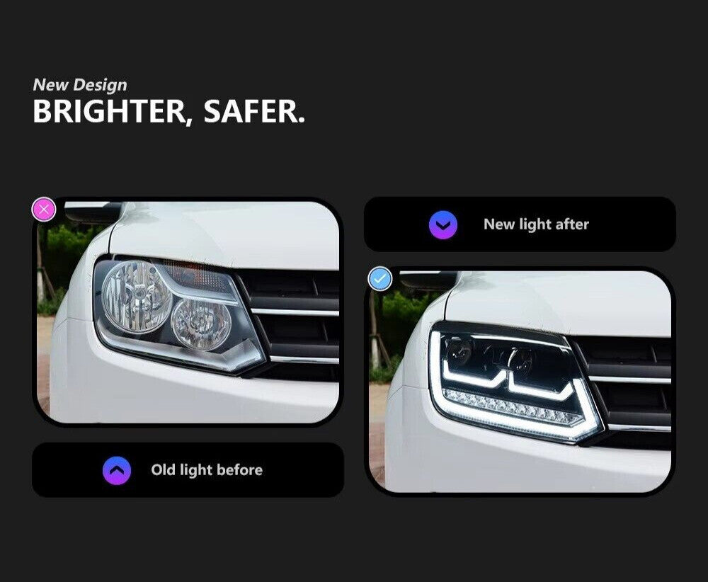 Für VW Amarok 2010-2022 LED Scheinwerfer Montage DRL Sequential Turn Frontleuchte