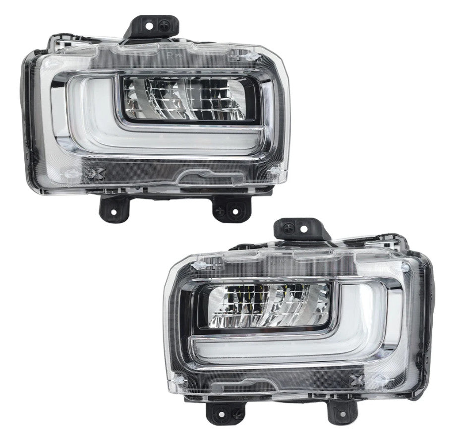 For Ford F150 2024 2025 LED Front Bumper Fog Lights with White DRL Amber Turn Signal