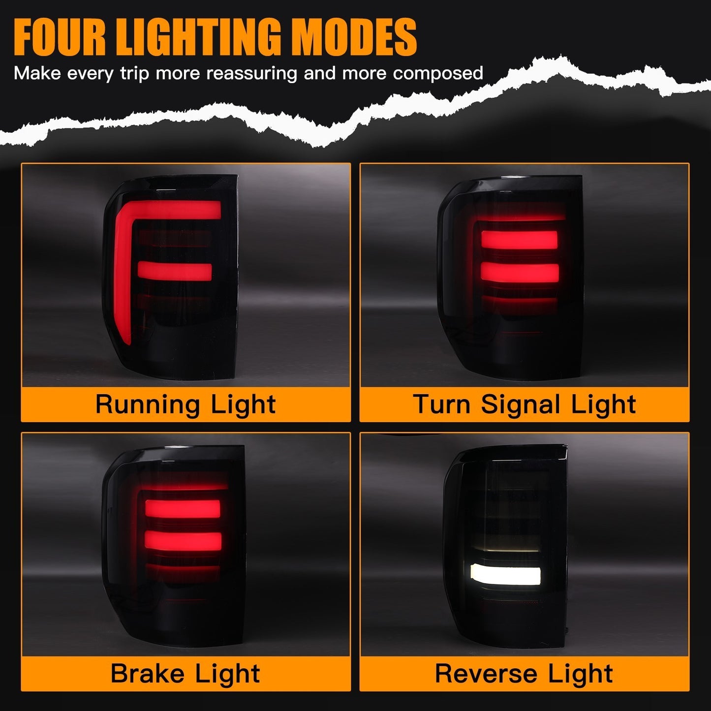 for Ford Maverick XL XLT Lariat 2022 2023 2024 LED Rear Tail Lights Brake Lamp