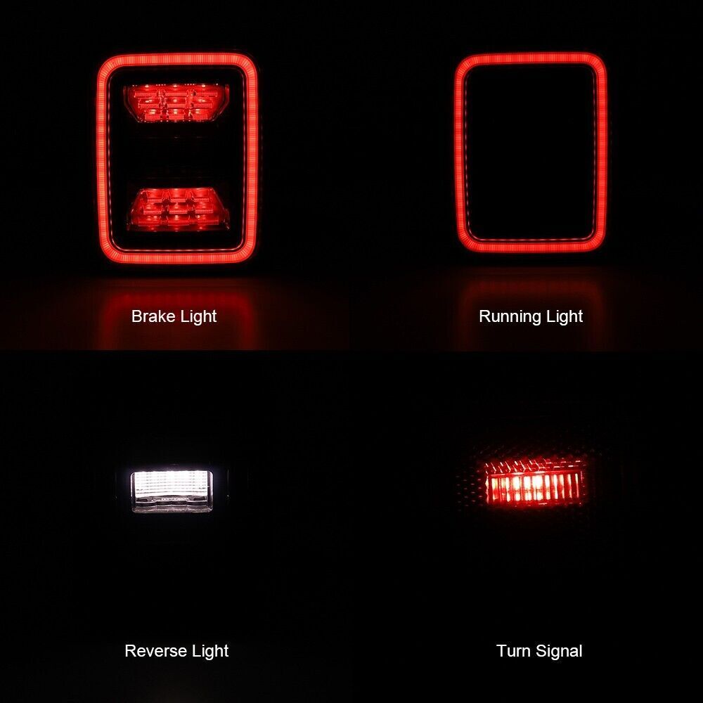 Smoked LED Tail Lights Brake Lamp Turn Signal For Jeep Gladiator JT 2020-2022