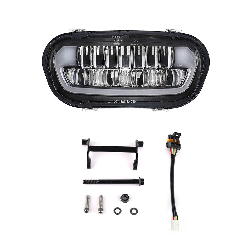 Plug and Play LED Headlight DRL Hi/Lo Beam With Bracket for Harley Fat Bob 2018-2022