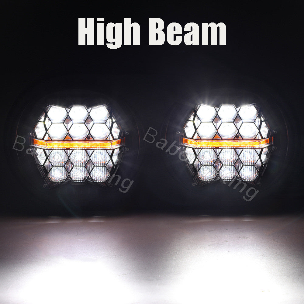 5.75 INCH LED Dual Headlight with Amber DRL Hi/Lo Beam For Harley Road Glide 1998-2013 Plug&Play