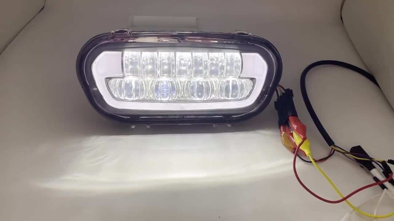 Plug and Play LED Headlight DRL Hi/Lo Beam With Bracket for Harley Fat Bob 2018-2022