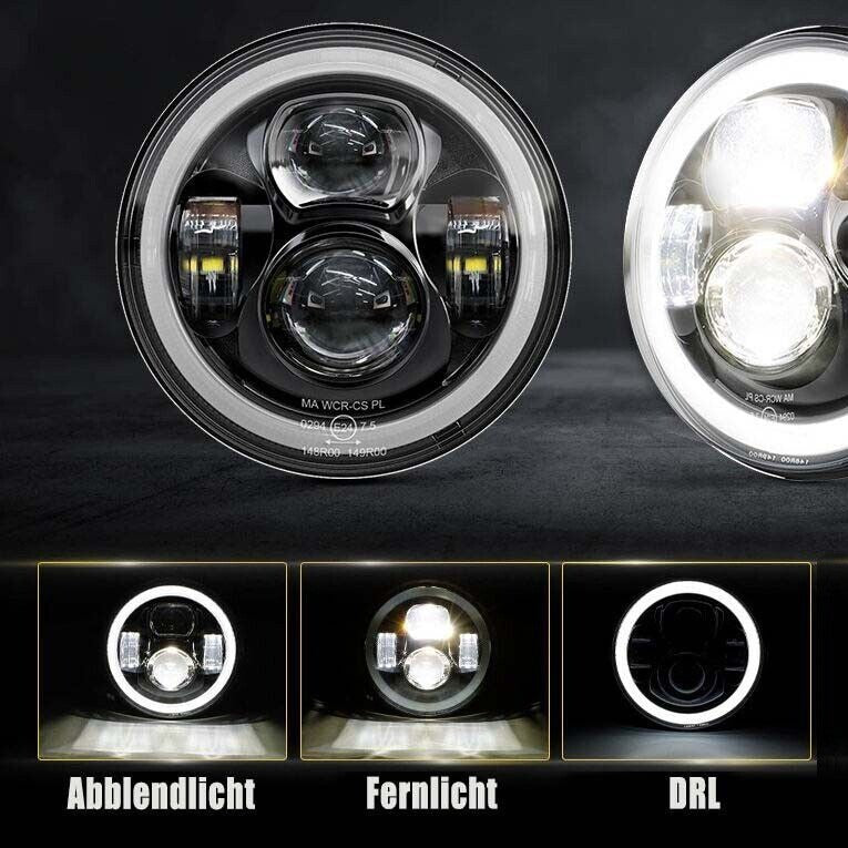 für Harley Ultra Classic Softail 7 Zoll LED Scheinwerfer+4,5" Nebelscheinwerfer