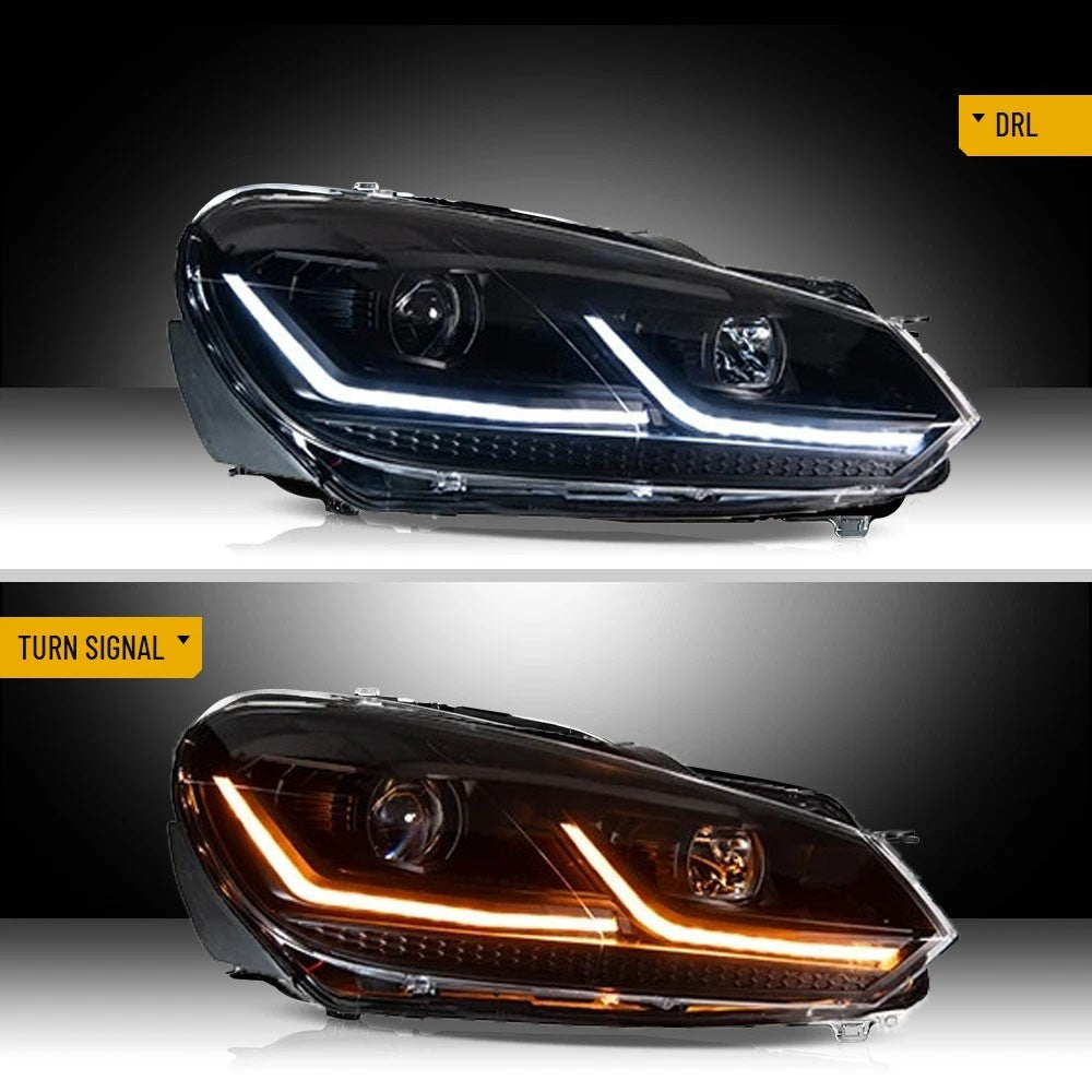 LED-Scheinwerfer DRL mit Drehsignal Tageslicht für VW Golf VI MK6 2010-2014