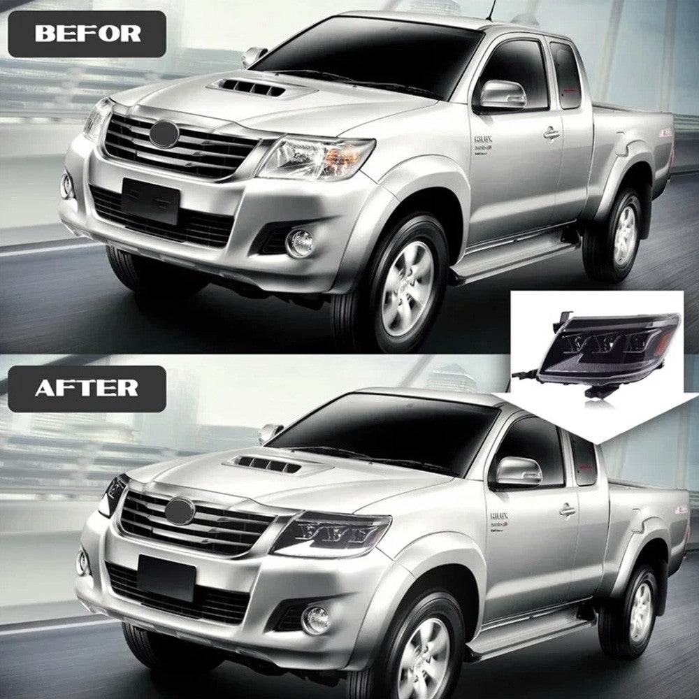 LED Headlights with DRL High Low Beam Turn Signal for Toyota Hilux Vigo 2012 2013 2014