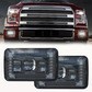 Black Pair LED Fog Lights Square Bumper Driving Lamps For Ford F150 2015-2019