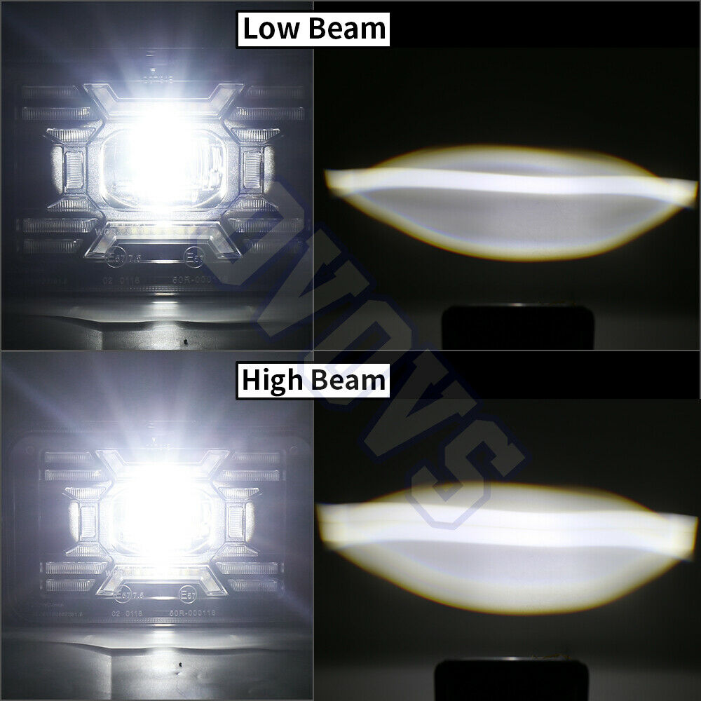 4pcs 4x6 inch LED Headlight Hi/Lo Beam Turn Signal DRL For Chevrolet S10 1997