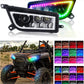 Pair ATV RGB LED Headlights Halo Angel Eye For 2014-2021 Polaris RZR 900 1000 XP