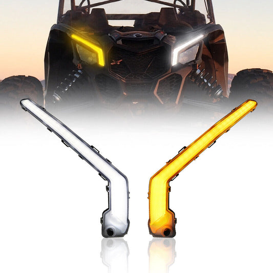 Pair LED Signature Lights Turn Signal Light For Can Am Maverick X3 2017 2018