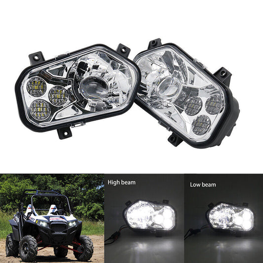 LED Conversion Headlights Kit ATV UTV For 2011-2014 Polaris RZR 800 900 XP Style