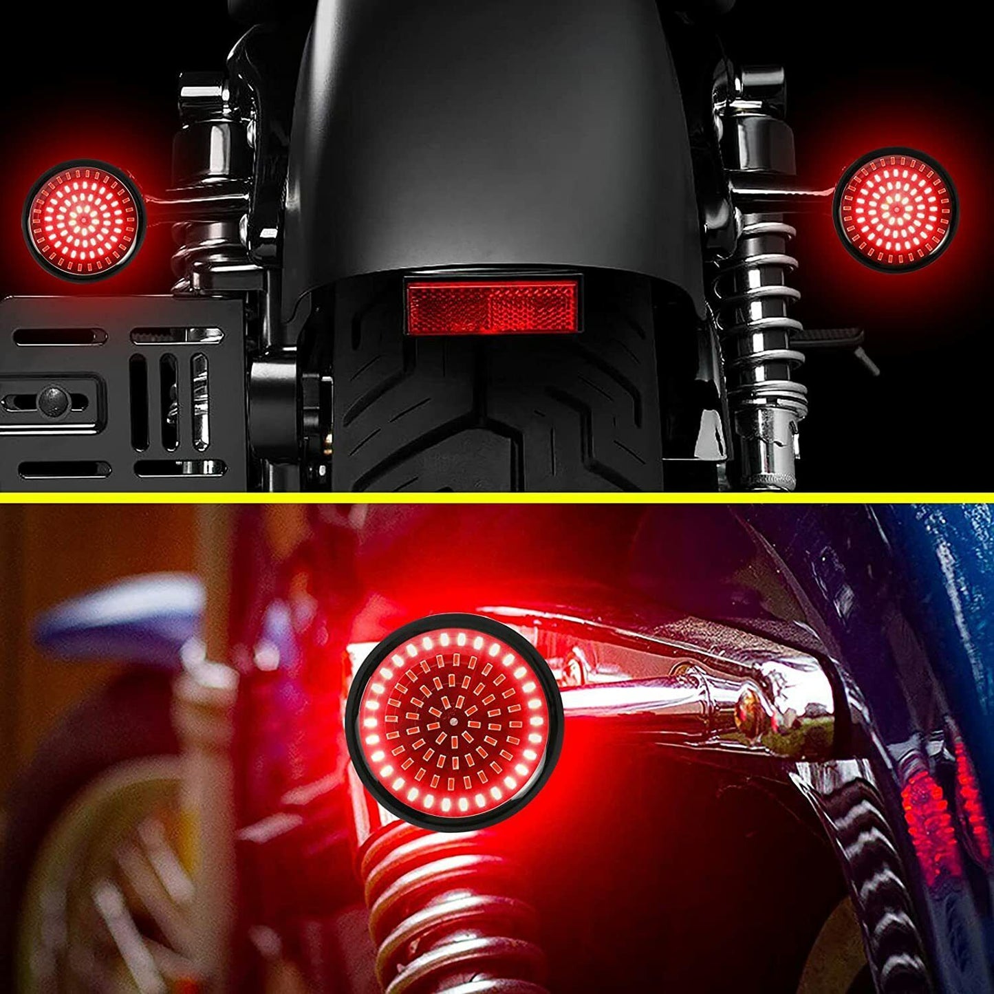 1157 Rear LED Turn Signal Tail Brake Light with Smoked Lens Cover for Harley