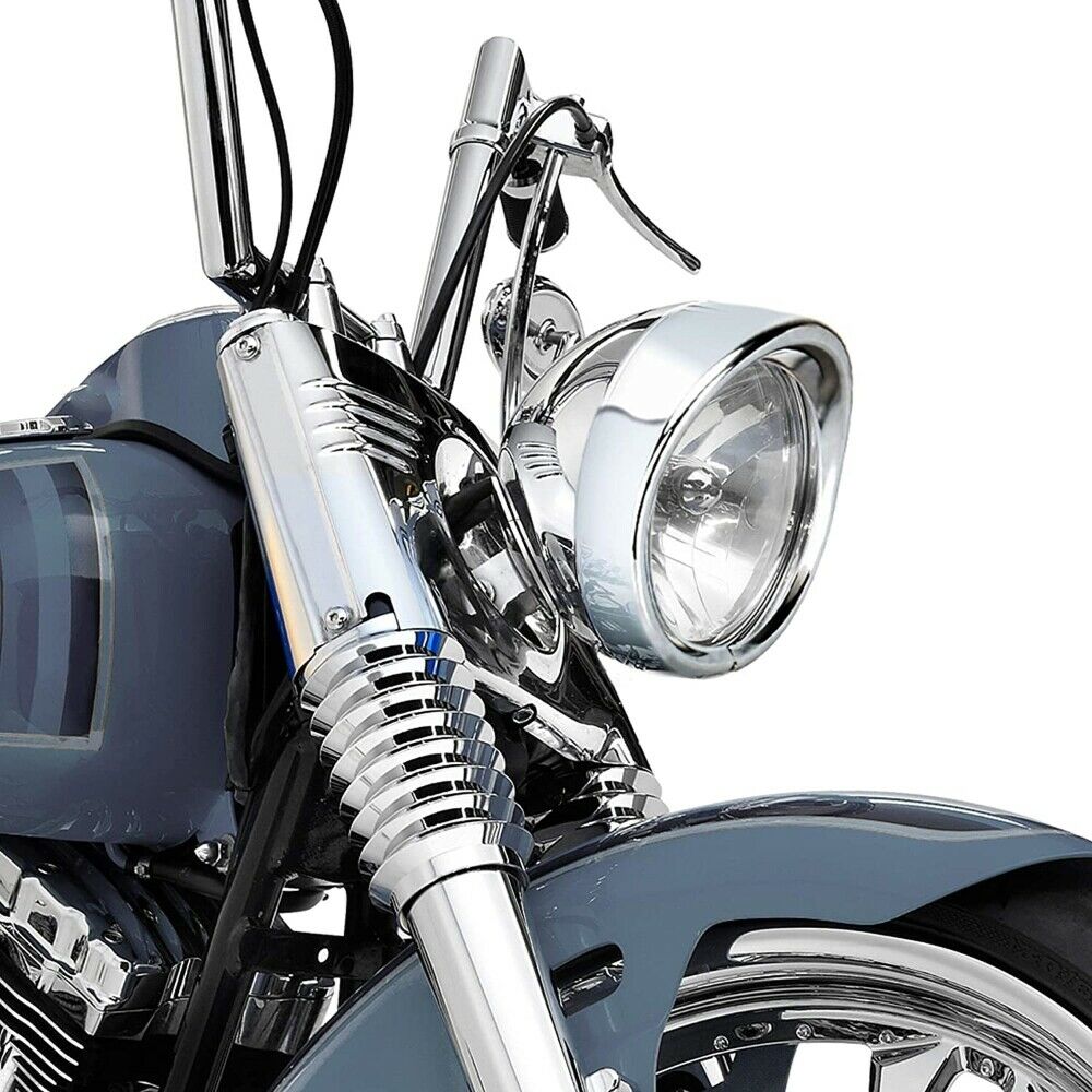 Chrome 7" Headlight Trim Ring Vison Cover Fit For Harley Touring Electra Glide