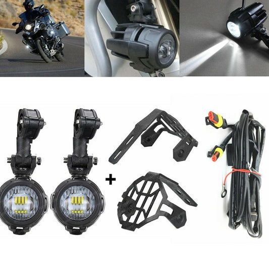 LED Pass Light & Protect Guards & Wiring Harness For BMW R1200 GS F700 F800GS