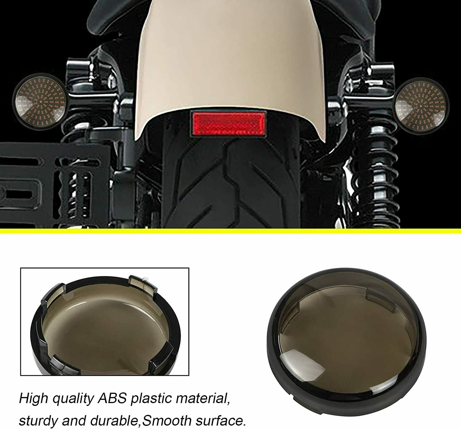 2.4" 1157 LED Smoke Tail Lights – Red Brake/Turn Signal For Touring, Street, Road King, Glide, Dyna