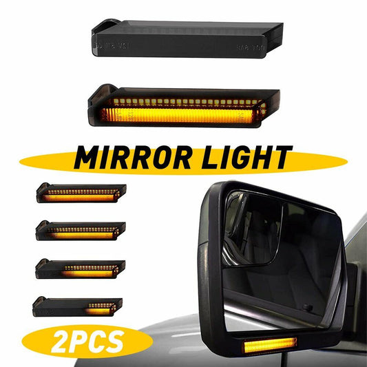 LED Under Side Mirror Turn Signal Light Bright Dynamic Sequential For Ford F-150