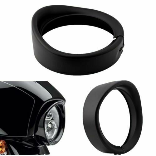 Black 5-3/4" 5.75" LED Motorcycle Headlight Housing Mount For Harley Davidson